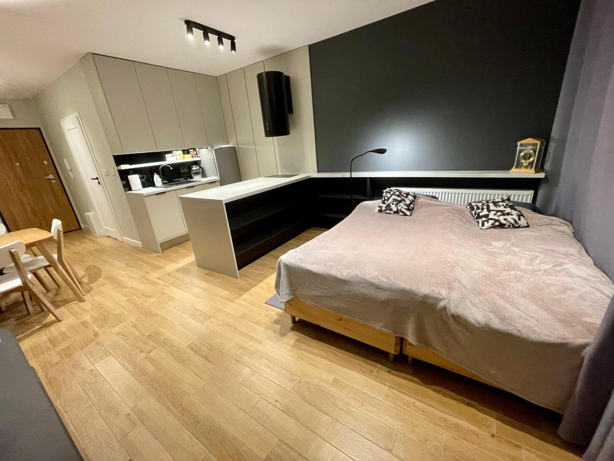 华沙Time&House Pileckiego Przy Centrum Onkologi I Klinice Novum Apartament Na Wylacznosc Pokoj,Sypialnia,Lozko, Lazienka,Kuchnia公寓 外观 照片