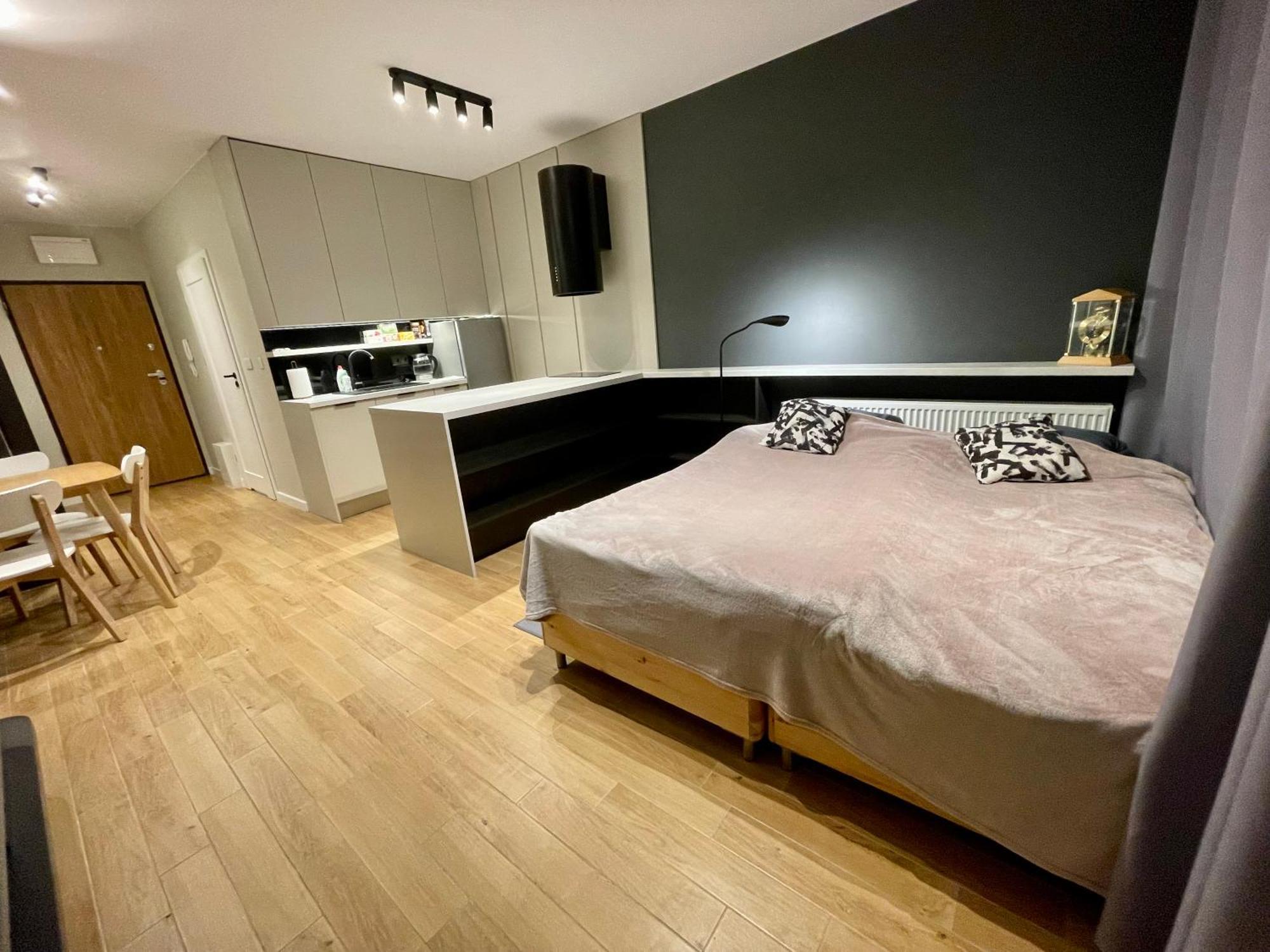 华沙Time&House Pileckiego Przy Centrum Onkologi I Klinice Novum Apartament Na Wylacznosc Pokoj,Sypialnia,Lozko, Lazienka,Kuchnia公寓 外观 照片
